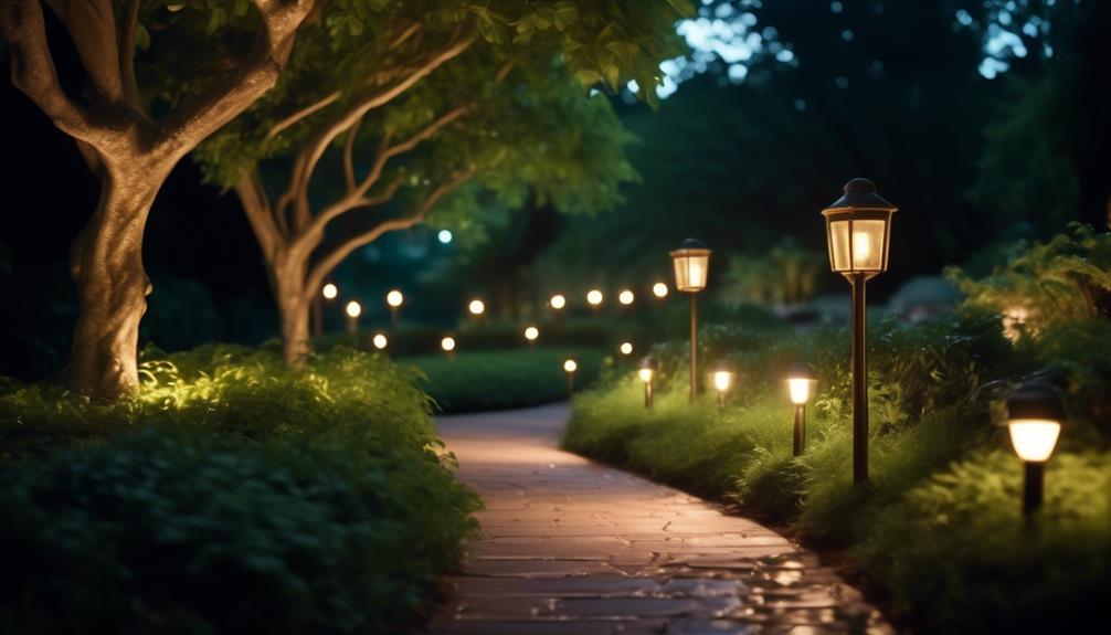 illuminated walkway at night